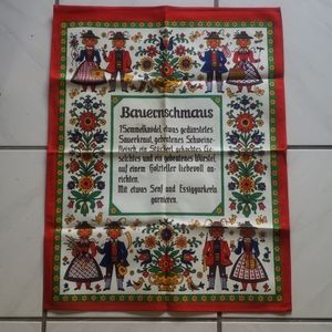 Vintage new "German Bauernschmaus" recipe towel